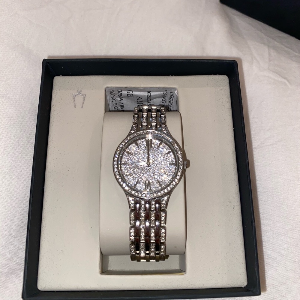 Bulova all crystal watch.